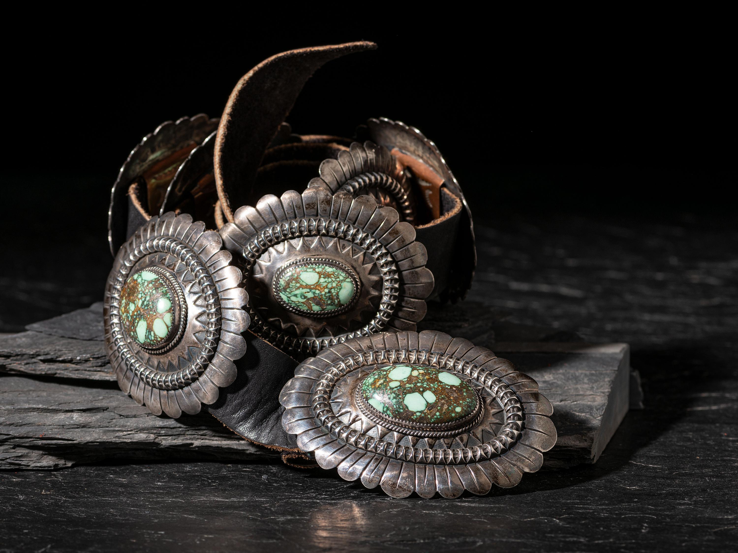 Sterling Silver and Turquoise Concha Belt