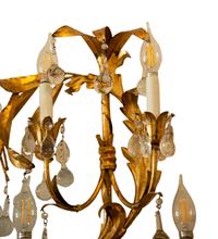 A Pair of Italian Gilt Tole Seven-Light Sconces