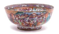 Chinese Export Mandarin Palette Porcelain Bowl