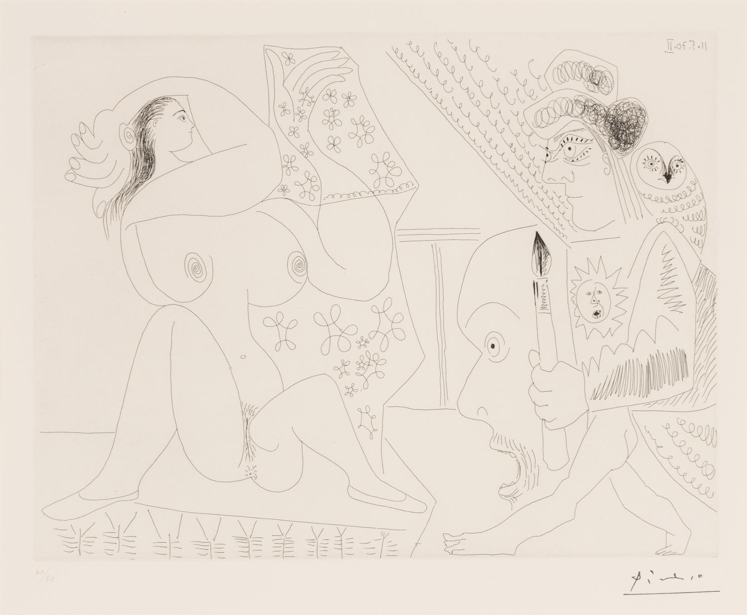 Pablo Picasso (Spanish, 1881–1973) — Peintre et modèle (from 156 Series ), 1970