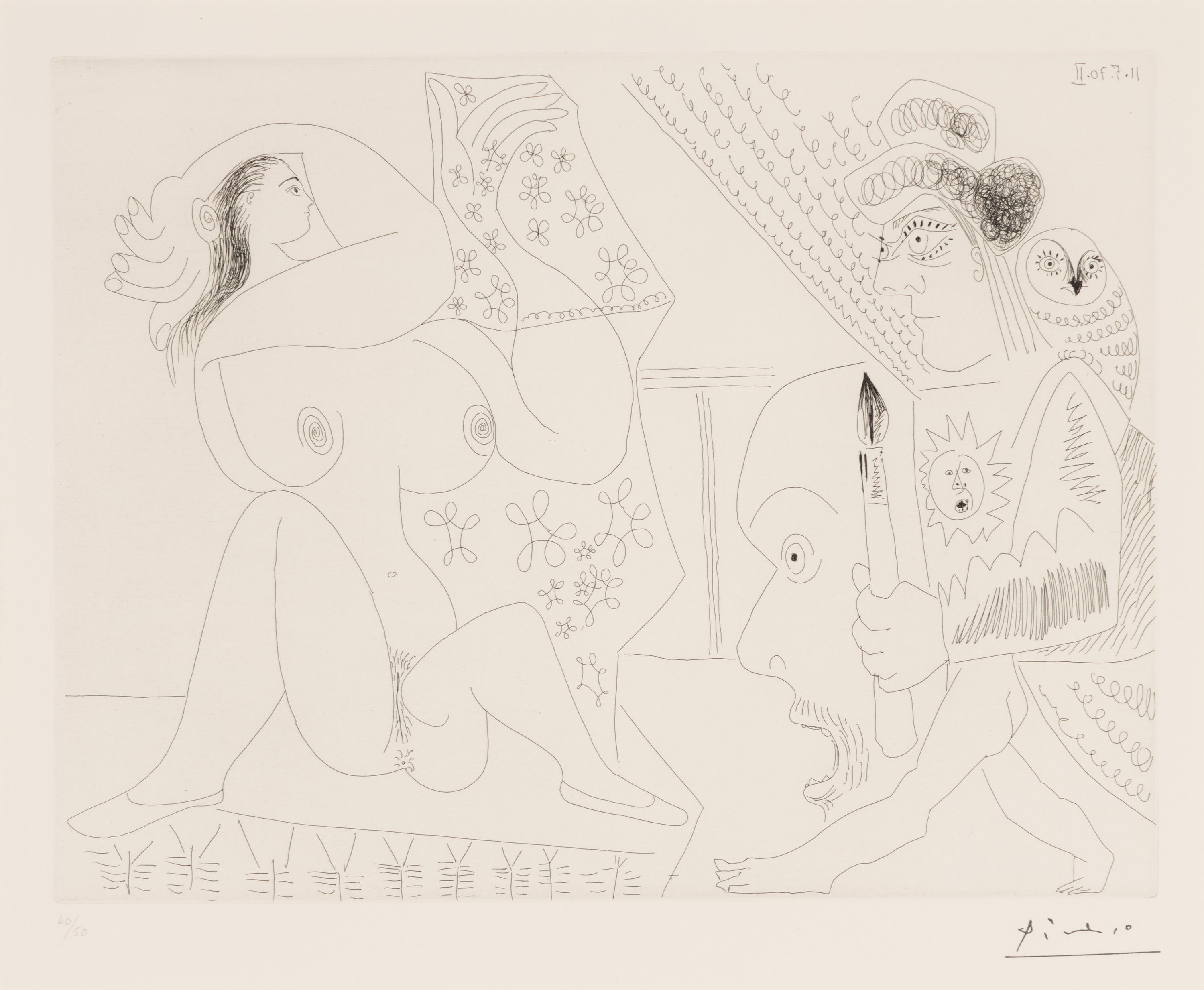 Pablo Picasso (Spanish, 1881–1973) — Peintre et modèle (from 156 Series ), 1970
