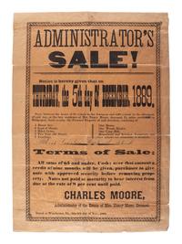 [ILLINOIS]. A group of 3 large nineteenth-century land and estate sale broadsides, comprising: