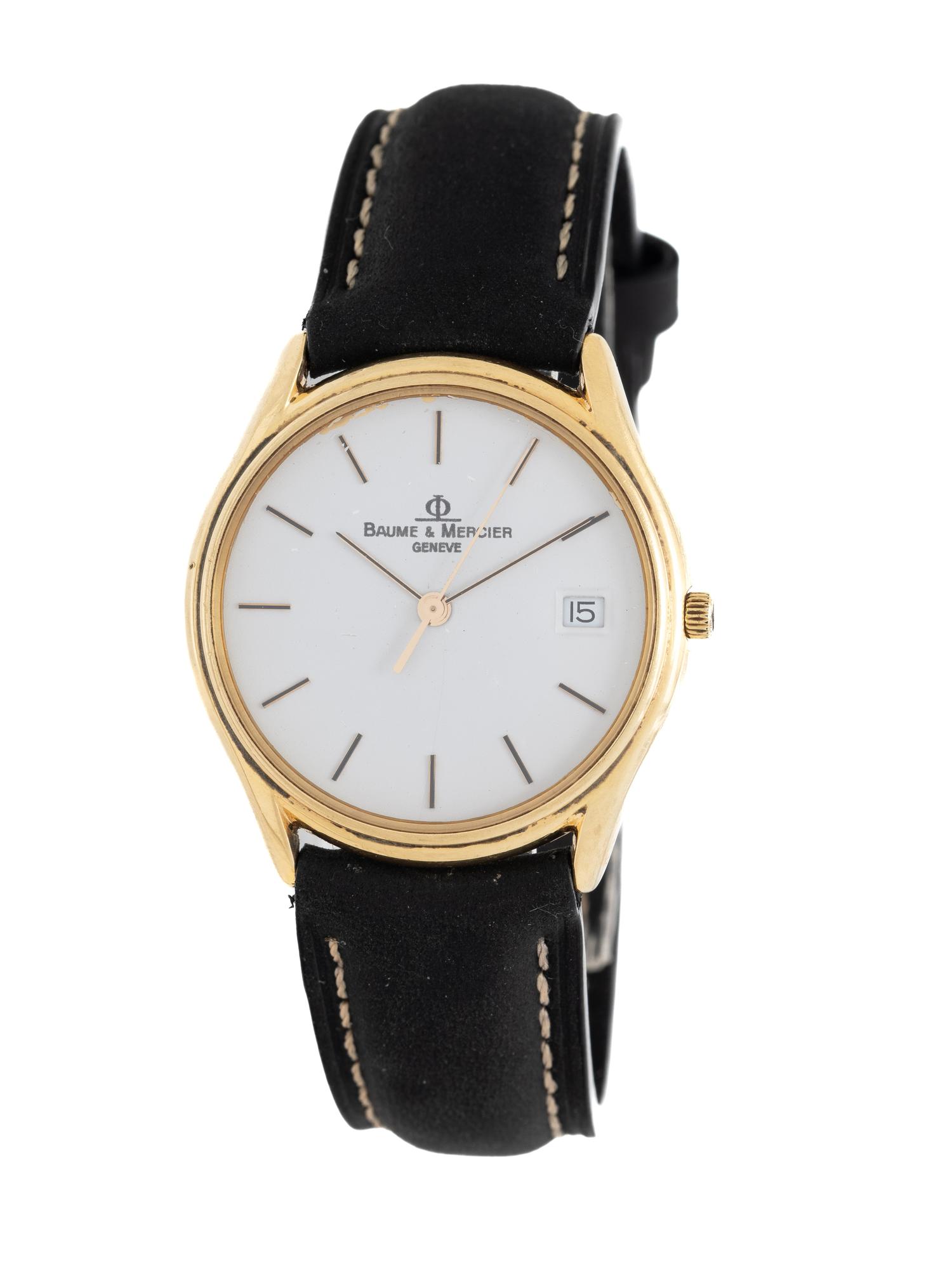 BAUME & MERCIER, YELLOW GOLD 'CLASSIMA' DATE WATCH