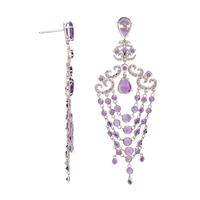 AMETHYST AND DIAMOND CHANDELIER EARRINGS
