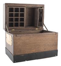[SCIENCE & TECHNOLOGY]. James A. Rigby patent model for a "Combined Trunk, Desk, Table &c." with original tags, 1882.