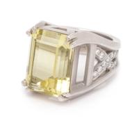 A Platinum, Beryl and Diamond Ring, Kieselstein-Cord, Circa 1998, 16.60 dwts.