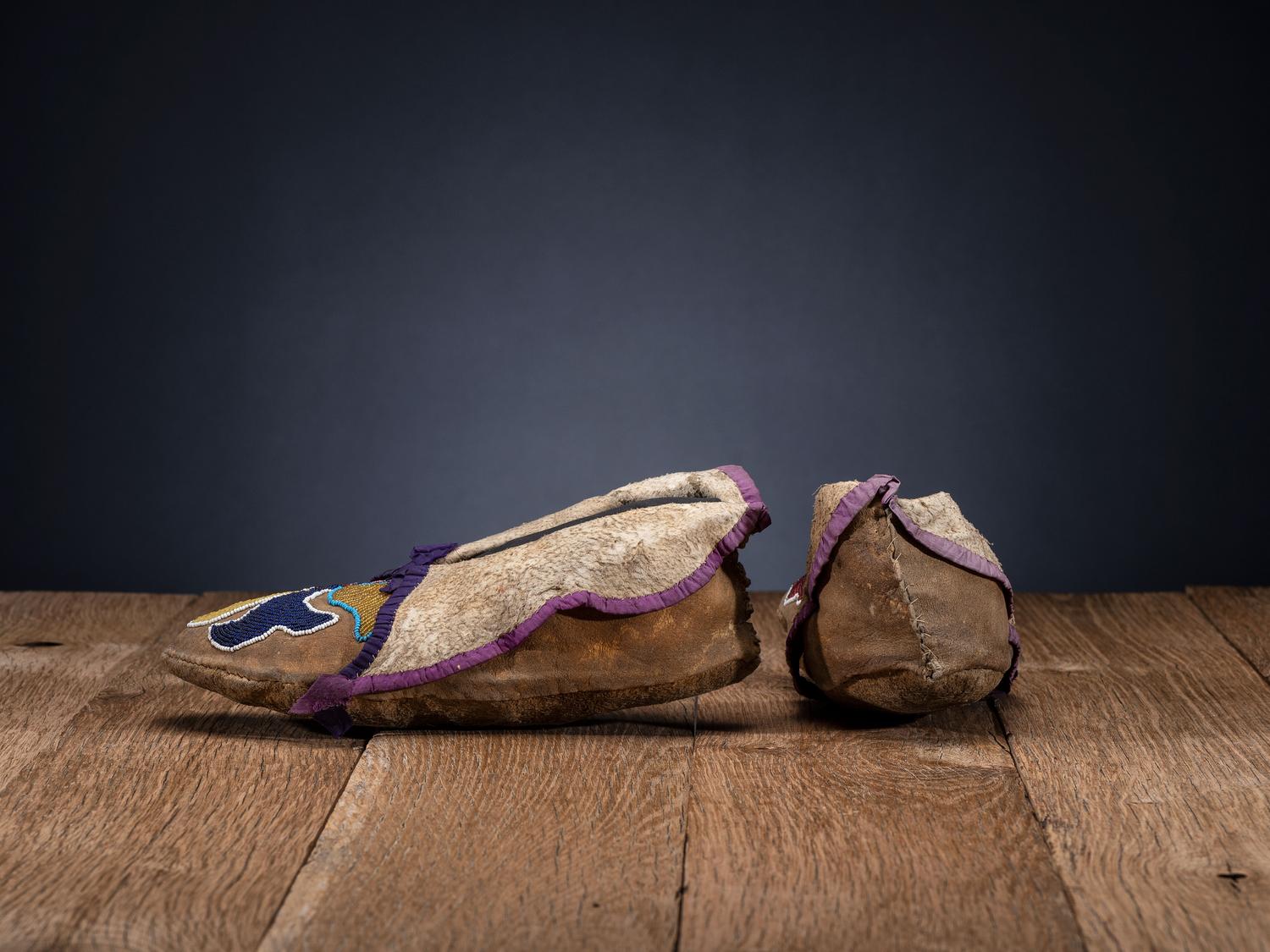 Otoe Beaded Hide Soft Sole Moccasins