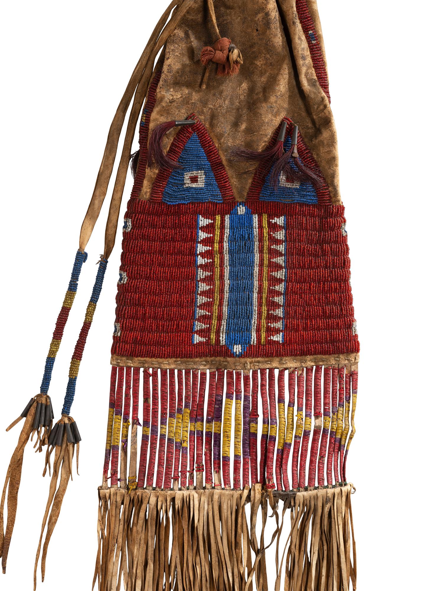 Sioux Beaded Hide Tobacco Bag