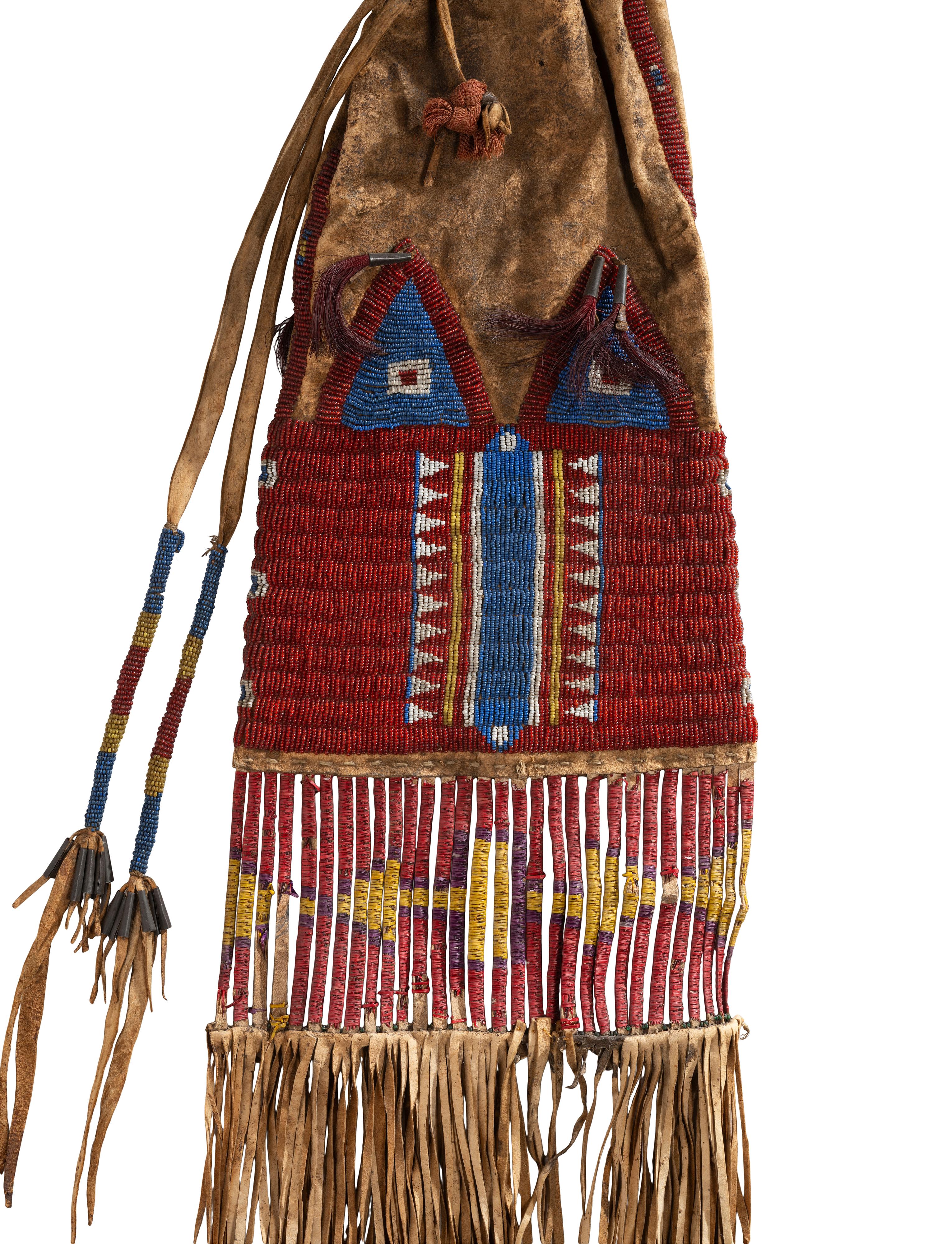 Sioux Beaded Hide Tobacco Bag