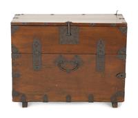 A Japanese Iron Mounted Blanket Chest