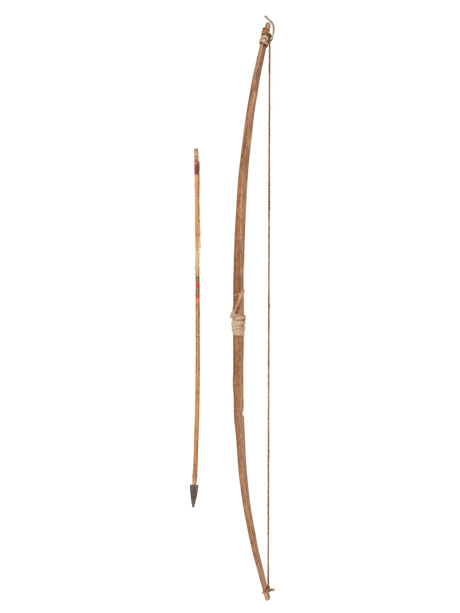 Apache Bow, with Painted Arrow