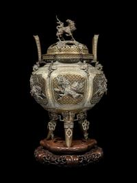 A Fine and Large Brass Covered Incense Burner