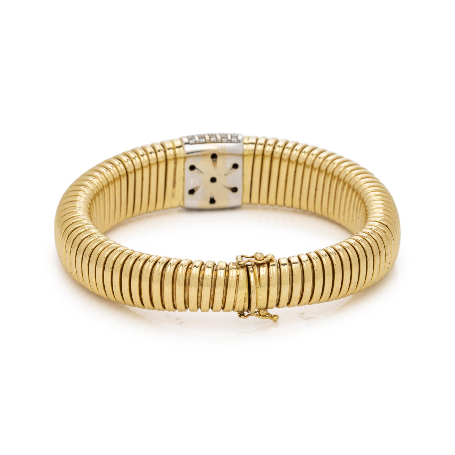 BICOLOR GOLD AND DIAMOND TUBOGAS BRACELET