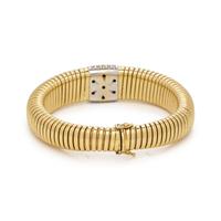BICOLOR GOLD AND DIAMOND TUBOGAS BRACELET