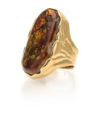 A Collection of 14 Karat Yellow Gold, Jade, Fire Agate and Hardstone Rings, Theodore Drendel, 26.50 dwts.