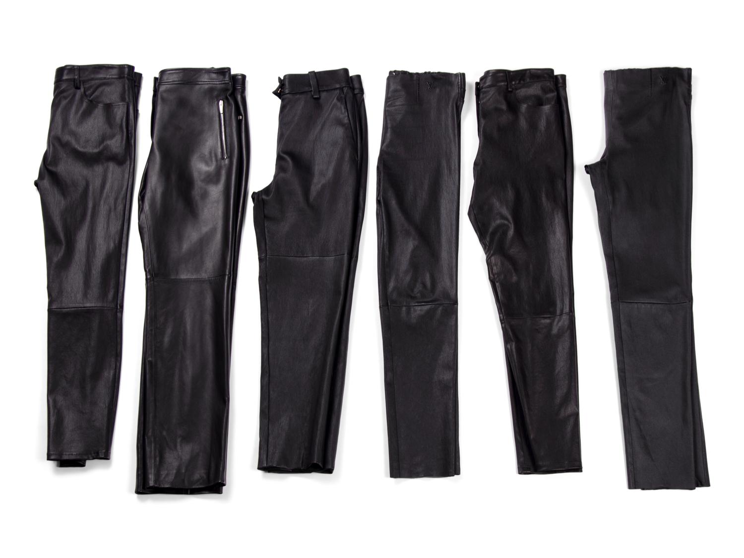 Six Pairs of Leather Pants: Two The Row, Two Louis Vuitton, One Brunello Cucinelli, One Christian Dior
