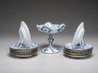 Fourteen Meissen ' Blue Onion' Reticulated Porcelain Plates