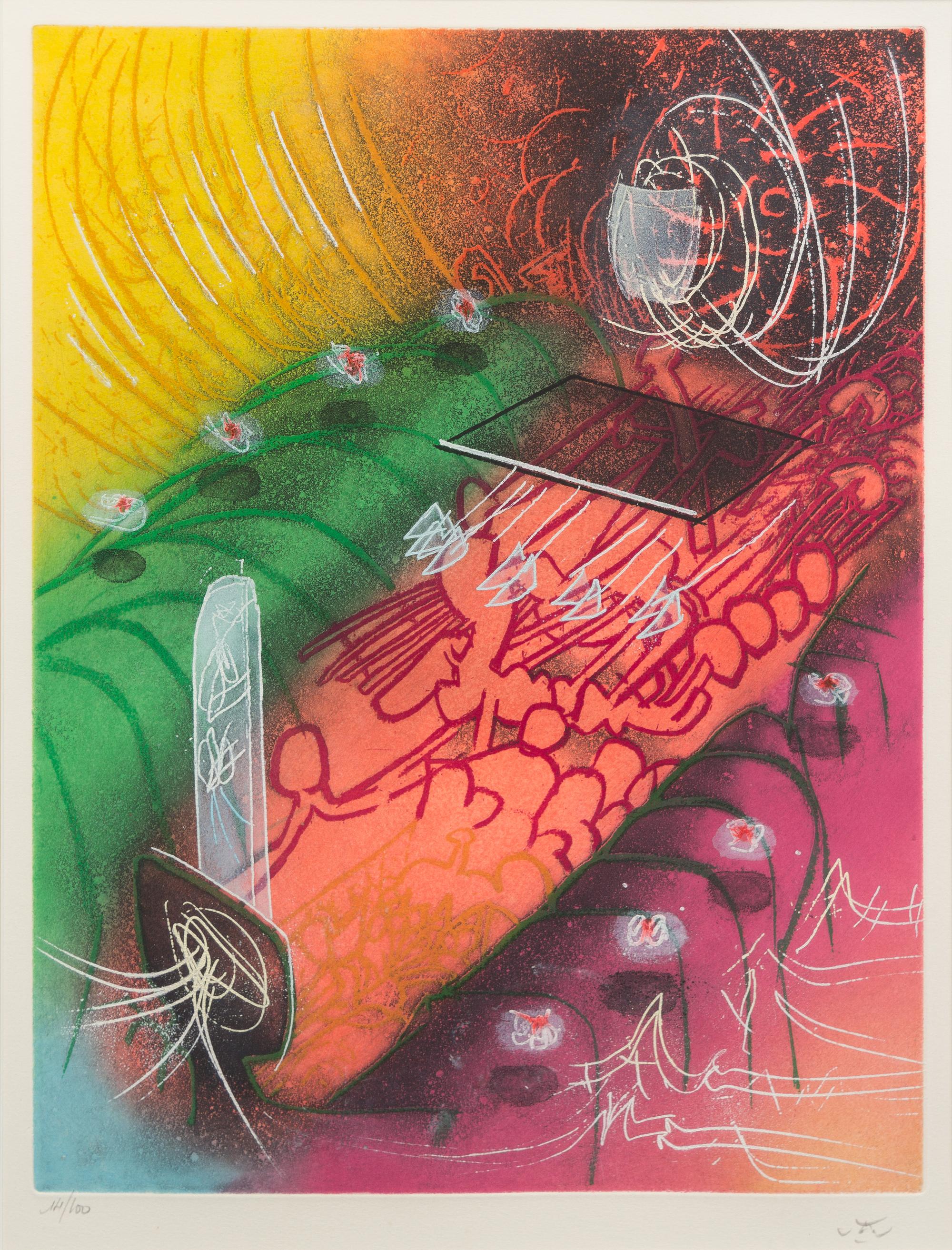 Roberto Matta, (Chilean, 1911-2002), Une saison en enfer, 1978 (portfolio consisting of 9 of the original 10 aquatints)