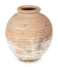 A Large Terra Cotta Jar with Traces of White Pigment — 20TH CENTURY