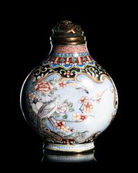 A Set of Six Peking Enamel on Copper Snuff Bottles