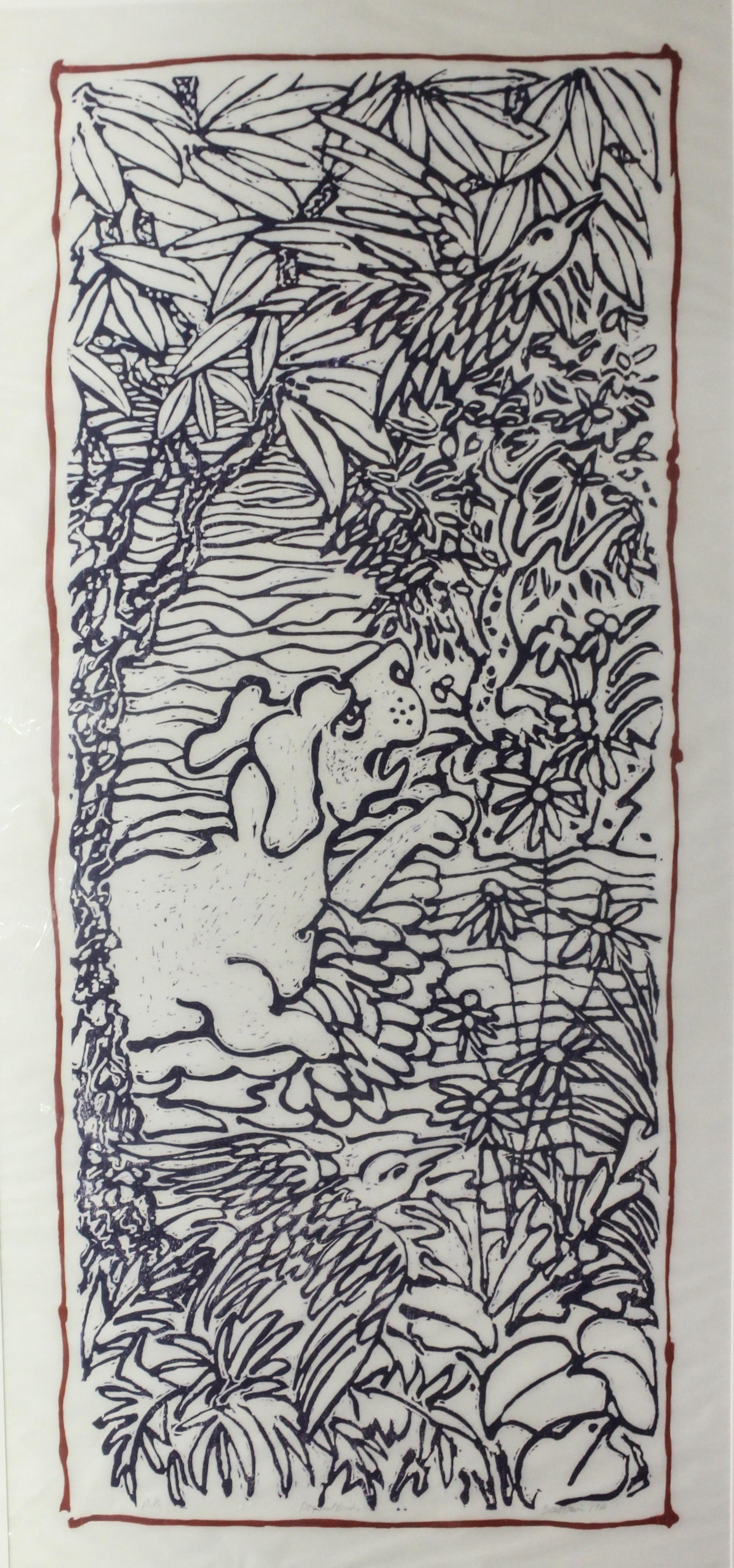 Brad Davis, (American, b. 1942), Dog and Birds #1, 1980