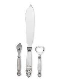 A Group of Three Georg Jensen Acorn Silver Flatware Articles