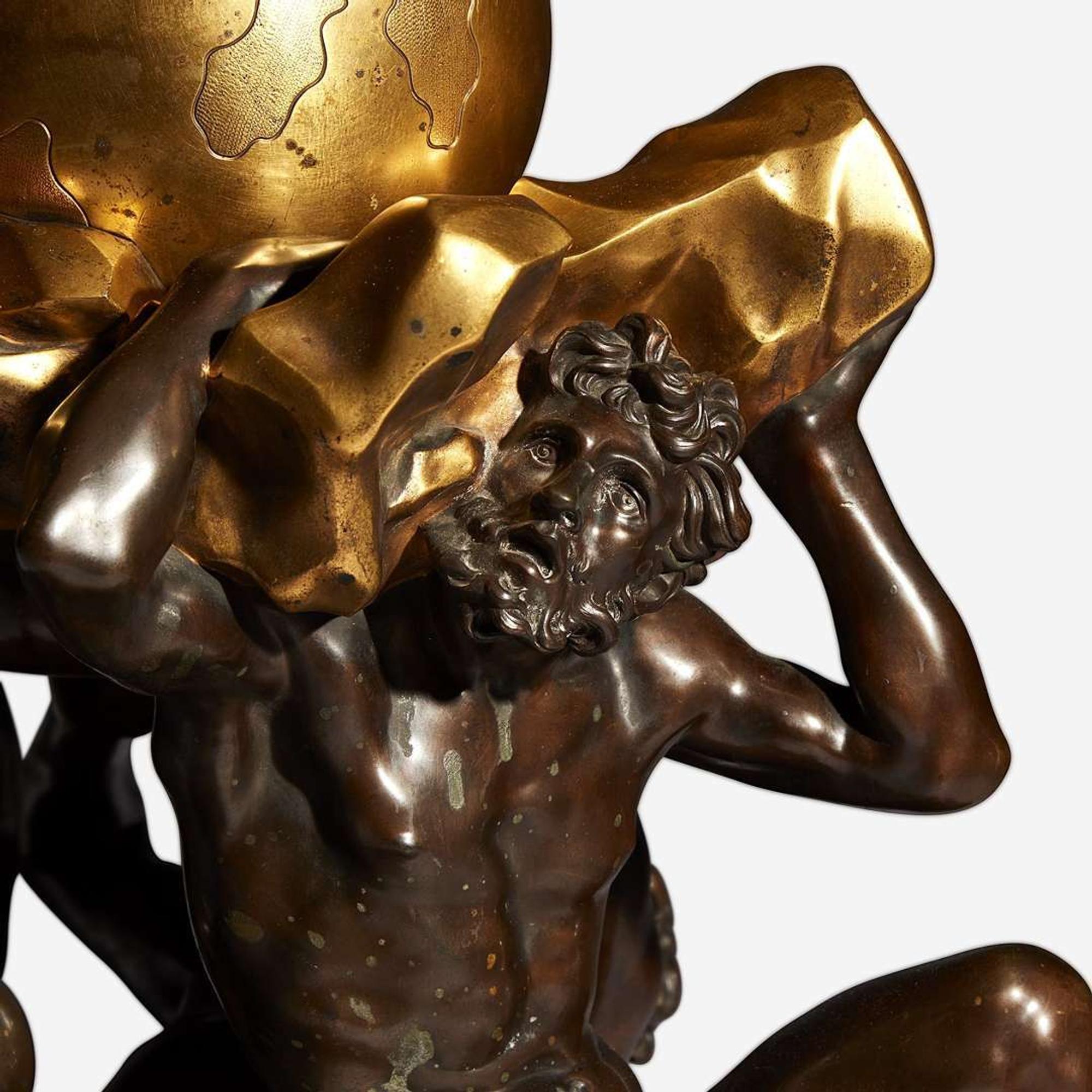 After Alessandro Algardi called L’Algarde (Italian, 1598-1654) A Pair of Monumental Bronze Sculptures, 'Jupiter Victorious over the Titans,' cast by Charles Crozatier, circa 1850