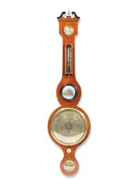 A Regency Brass Mounted and Banded Mahogany Wheel Barometer