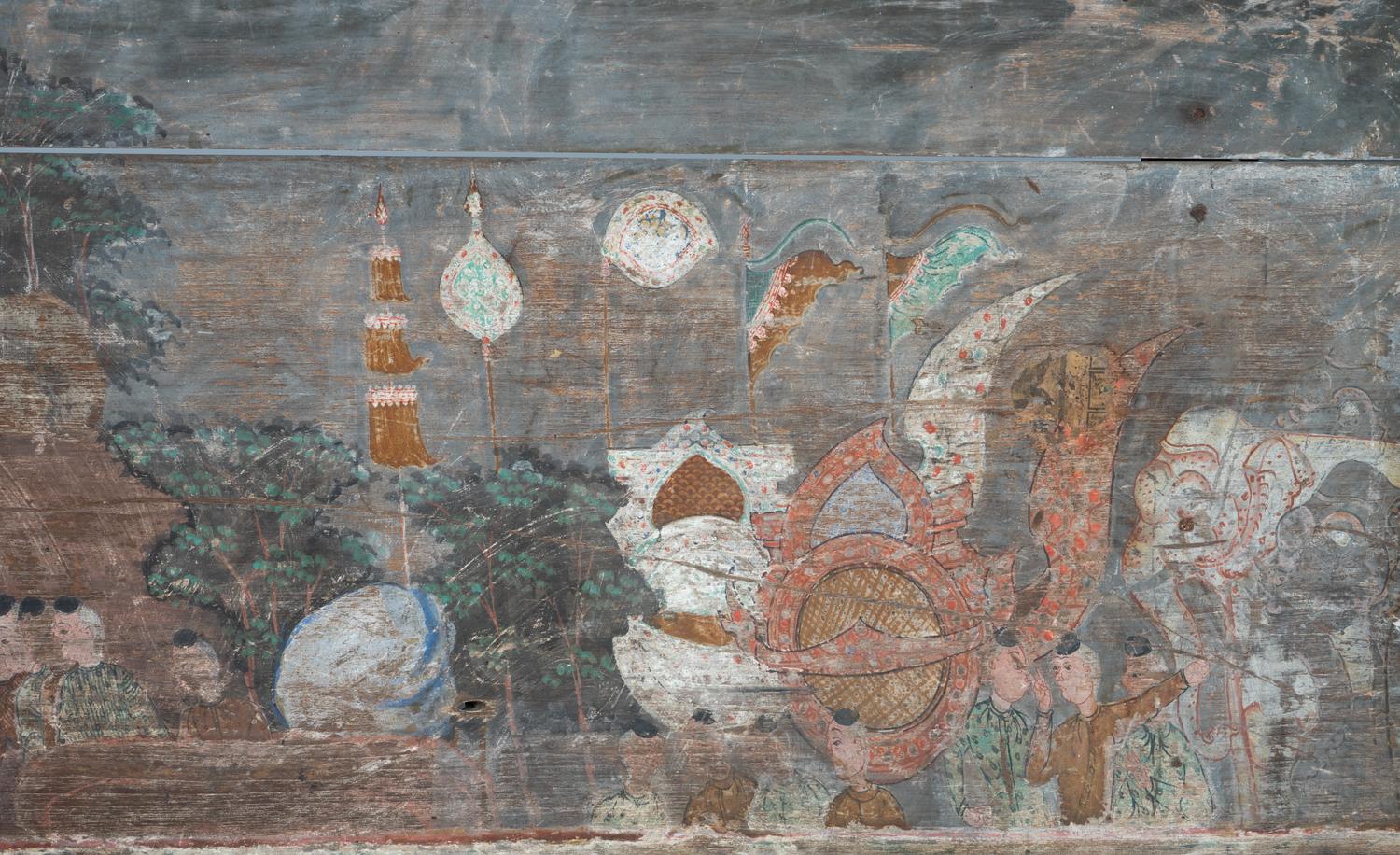 A Thai Polychromed Wood Panel — 19TH CENTURY