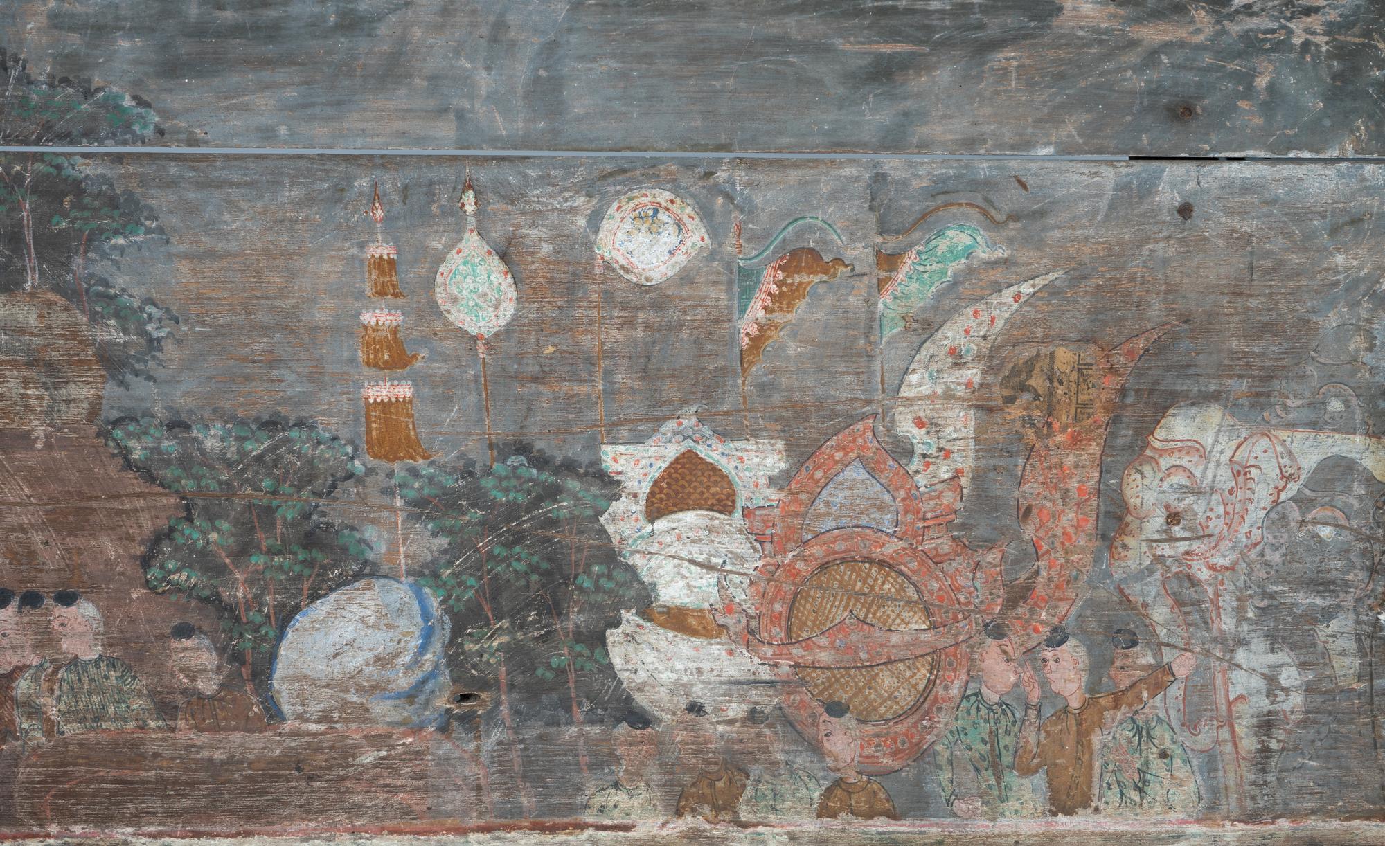 A Thai Polychromed Wood Panel — 19TH CENTURY