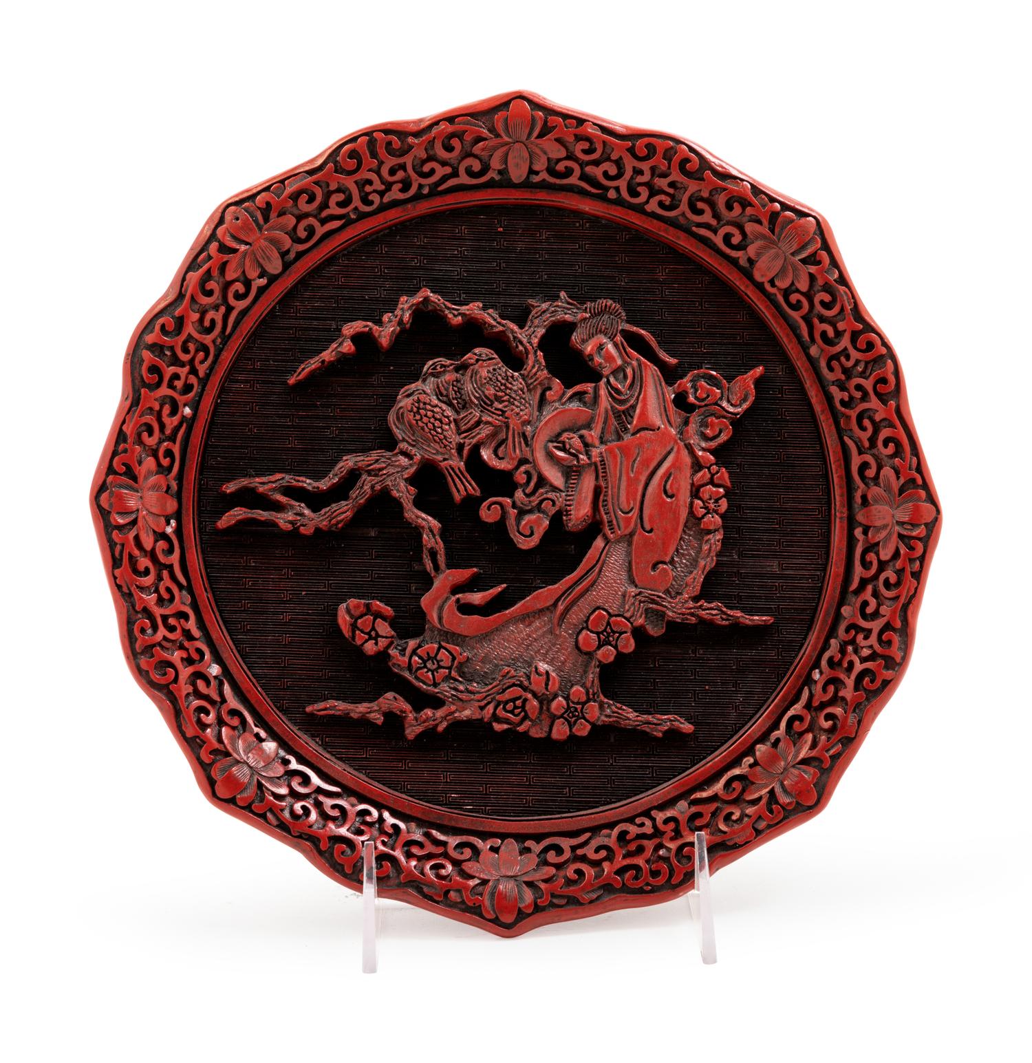 A Chinese Red Lacquer Plate