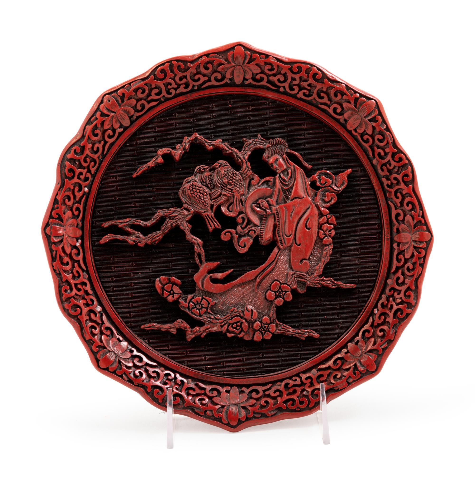 A Chinese Red Lacquer Plate