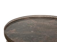 A Pair of Louis XVI Style Gilt Metal Mounted Marble Top Bouillotte Tables