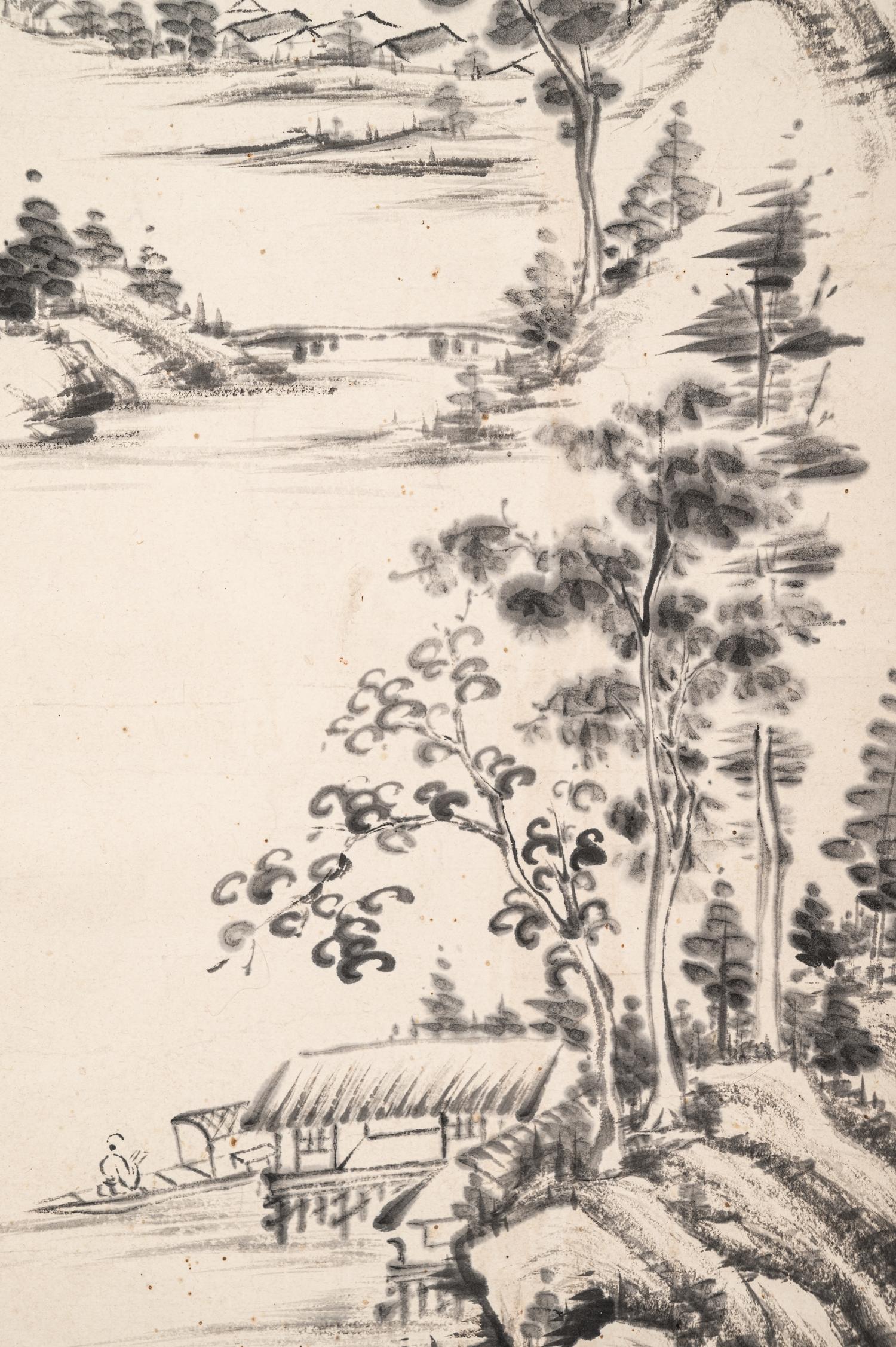Two Chinese Hanging Scrolls Depicting Landscape