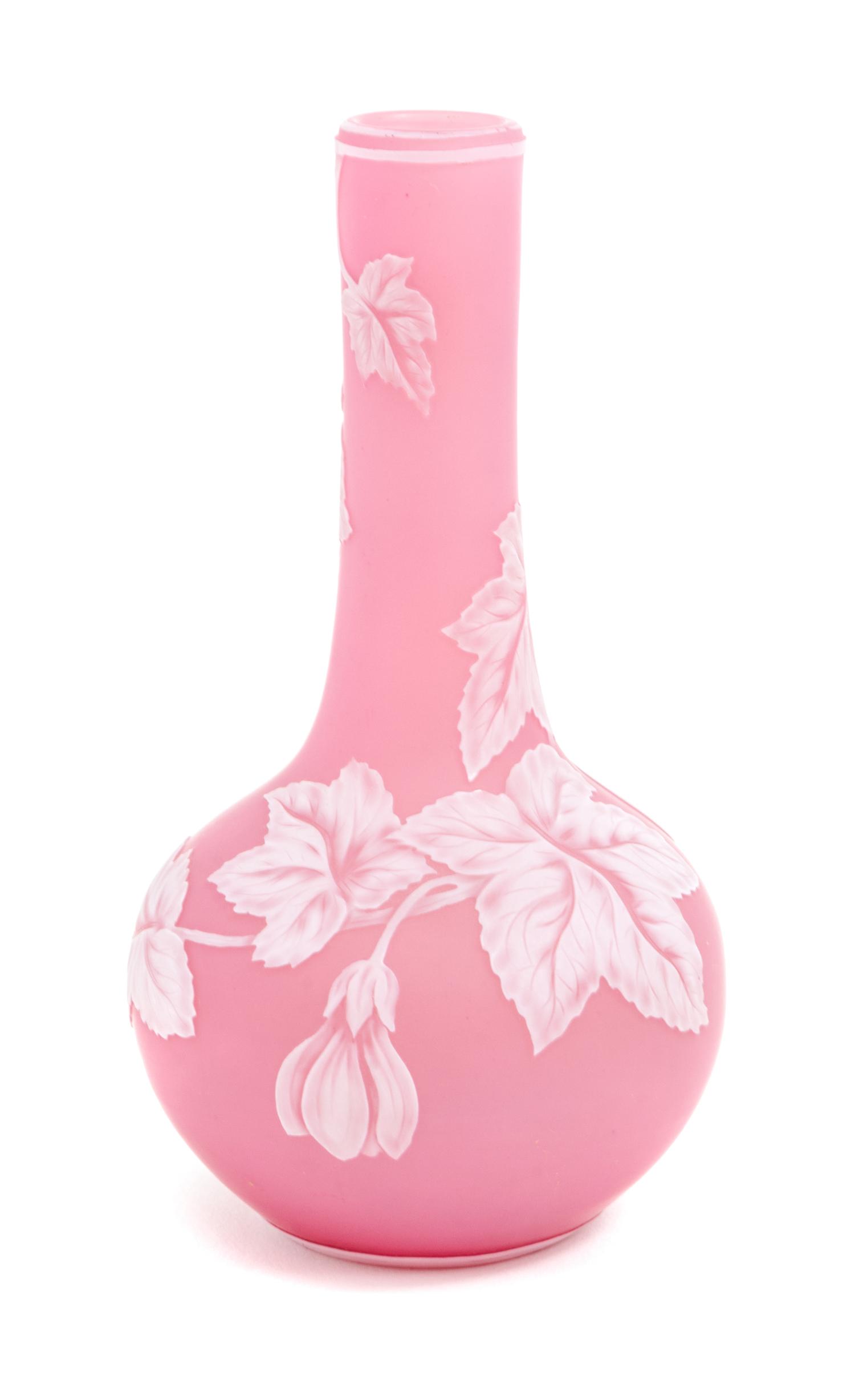 Thomas Webb & Sons, LATE 19TH CENTURY, a cameo glass vase, of bottle form with flower and leaf decoration