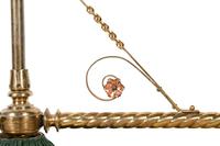 A Victorian Brass Three-Light Billiards Fixture