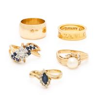 Five Yellow Gold Rings