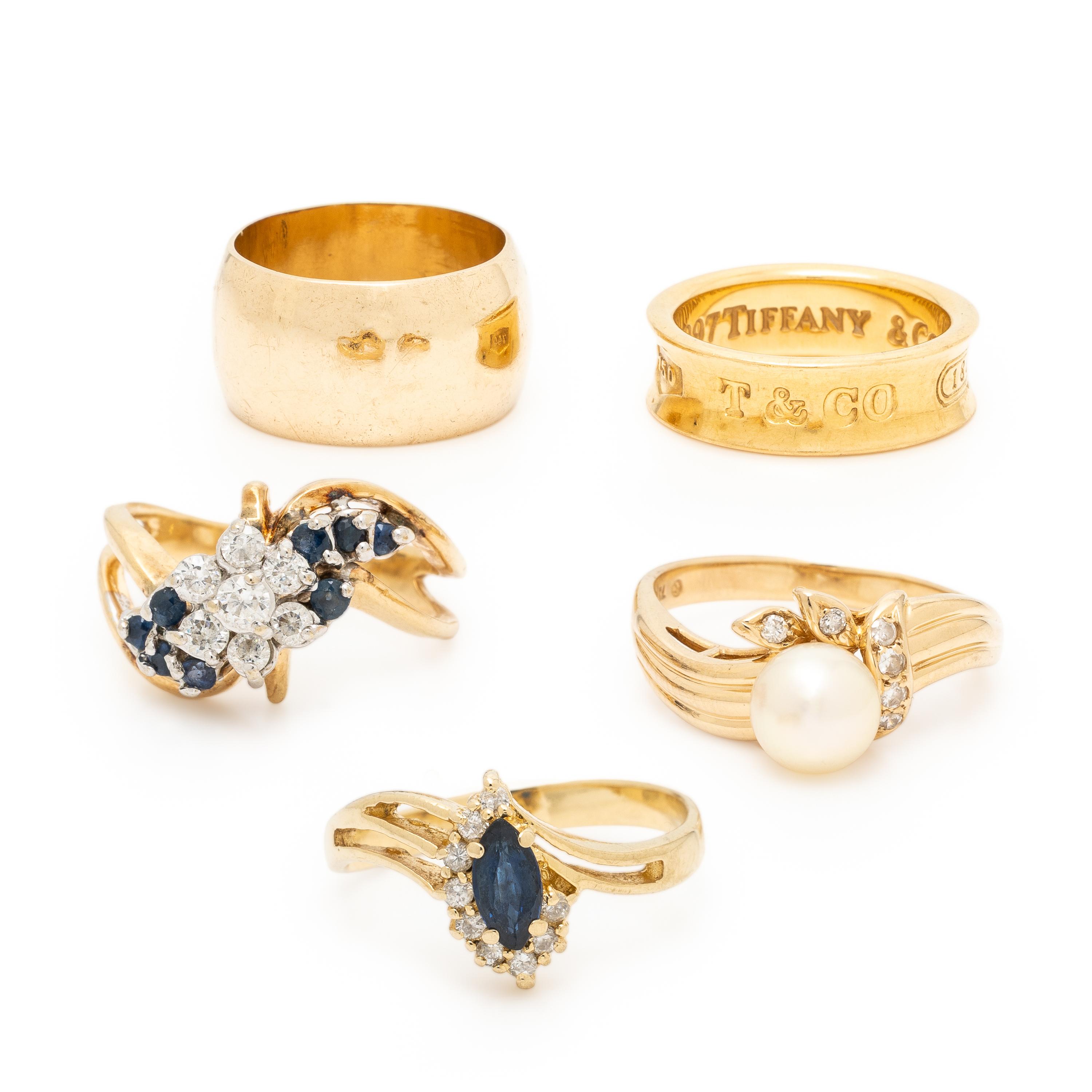 Five Yellow Gold Rings