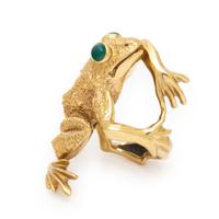 Kurt Wayne, Yellow Gold and Chrysoprase Frog Ring