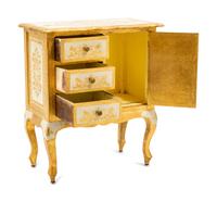 A Pair of Italian Painted and Parcel Gilt Cabinets