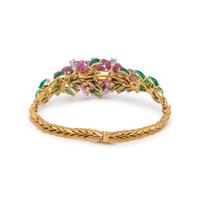 SPAULDING & CO., FRENCH, CARVED PINK TOURMALINE, CHRYSOPRASE AND DIAMOND PARURE