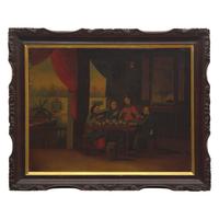 Two Framed Chinese Export Paintings, 19th Century — 清晚期 外銷油畫兩幅