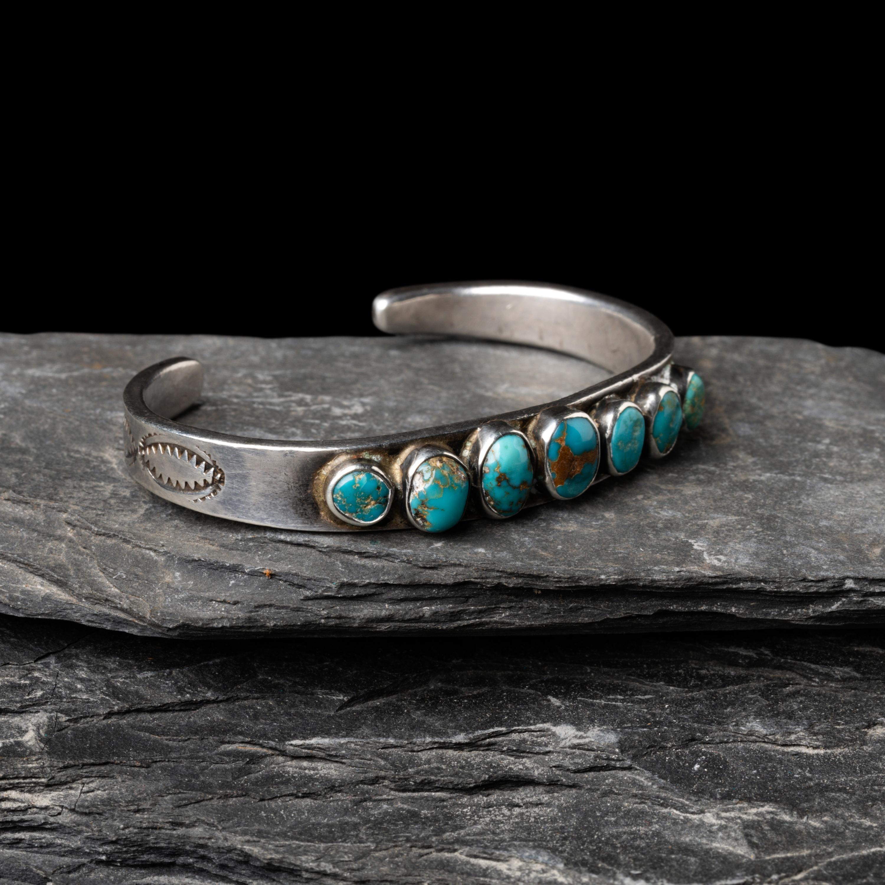 Navajo Silver and Turquoise Cuff Bracelet
