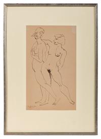 Two Nude Women Standing