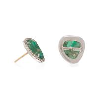 EMERALD SLICE AND DIAMOND EARRINGS