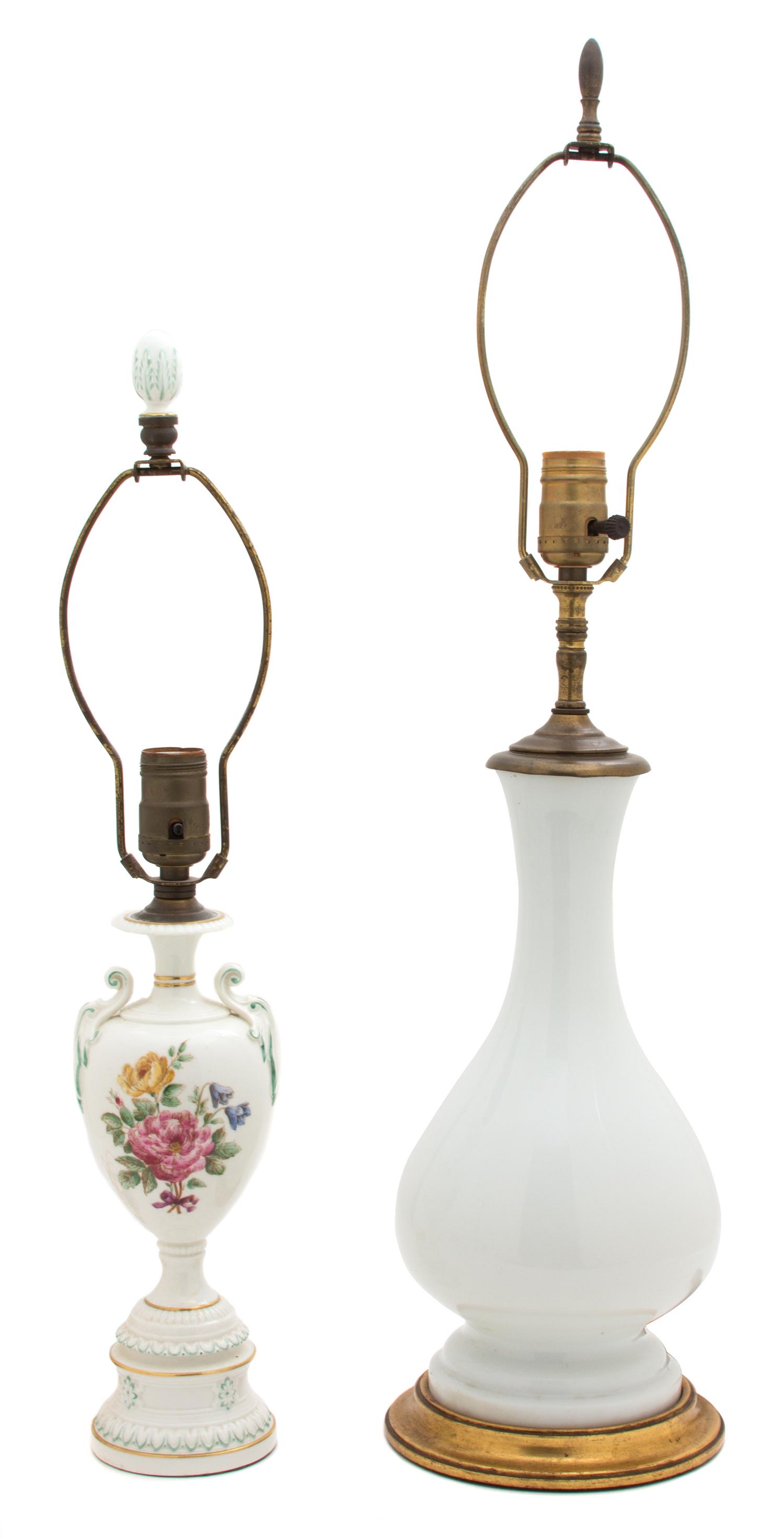 An English White Opaline Vase Height of tallest 28 inches. — 20TH CENTURY
