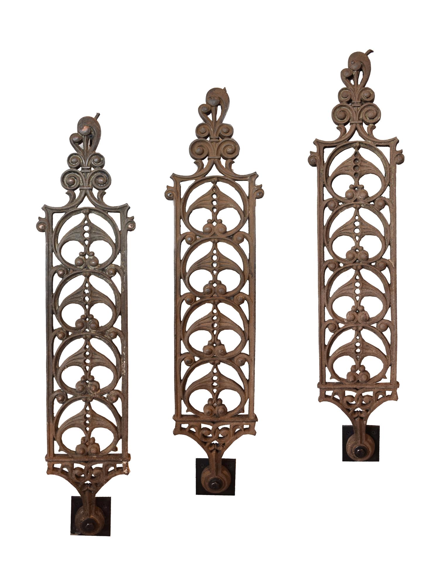 A Set of Three Cast Iron Baluster from the Lieter II Building by WIlliam Lebaron Jenn 6.5" W x 13" D x 62.5" H — United States, Circa 1891