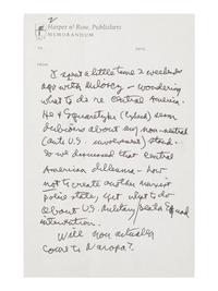GINSBERG, Allen (1926-1997). Autograph letter signed ("Allan"), to István Eörsi. New York, New York, 11 May 1984. 4 pages, 8vo, 215 x 138 mm, on Harper & Row, Publishers Memorandum paper, Ginsberg's return address stamped on the first page, with original envelope .