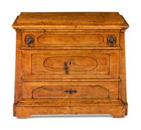 A Continental Figured Birch Commode