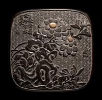 Two Japanese Carved Black Lacquer Articles